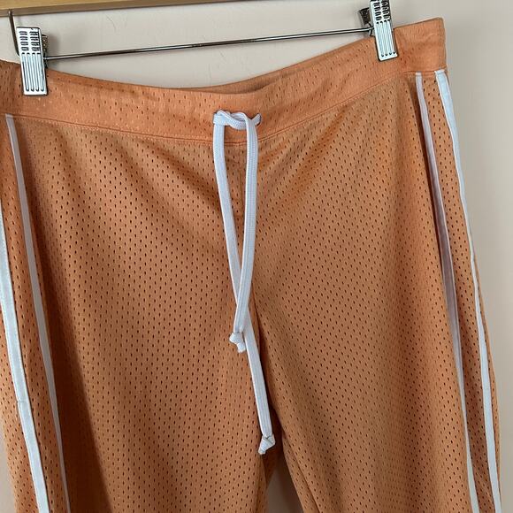 Planet Gold Peach Orange Mesh Wide Flare Leg Pants Joggers L Large - Picture 3 of 9